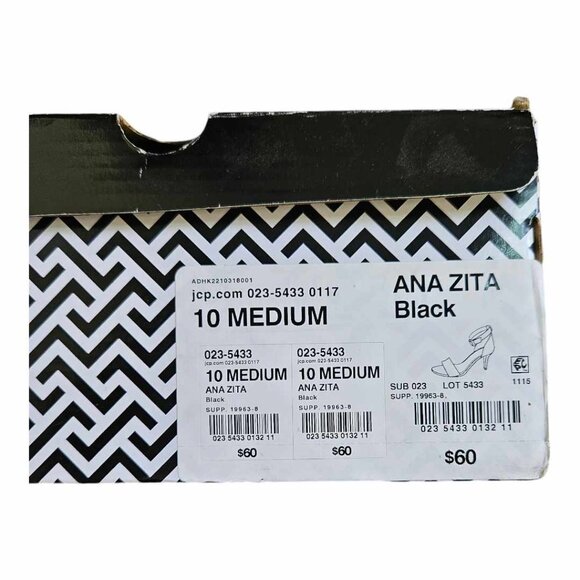 New a.n.a Black Ana Zita Ankle Strap Open Toe High Heels Size 10 Medium - Picture 7 of 9